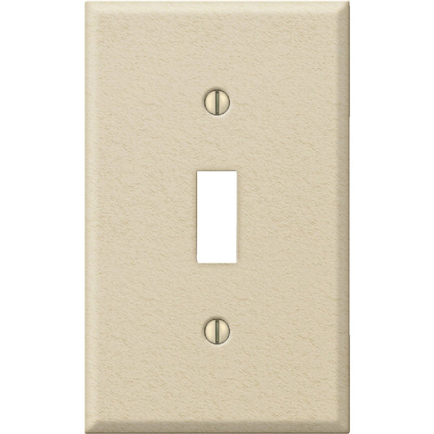 Amerelle PRO 1-Gang Stamped Steel Toggle Switch Wall Plate, Ivory Wrinkle