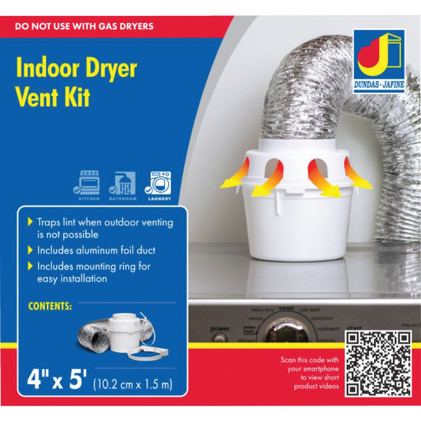 Dundas Jafine White Indoor Electric Dryer Vent Kit (5-Piece) TDIDVKZW