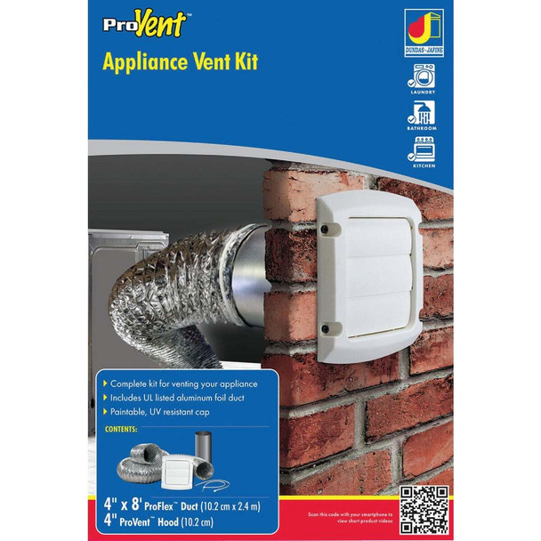 Dundas Jafine White Gas or Electric Dryer Vent Kit (4-Piece) TD48PVKZW6