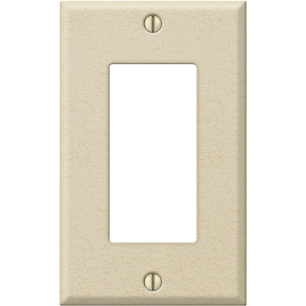 Amerelle PRO 1-Gang Stamped Steel Rocker Decorator Wall Plate, Ivory Wrinkle