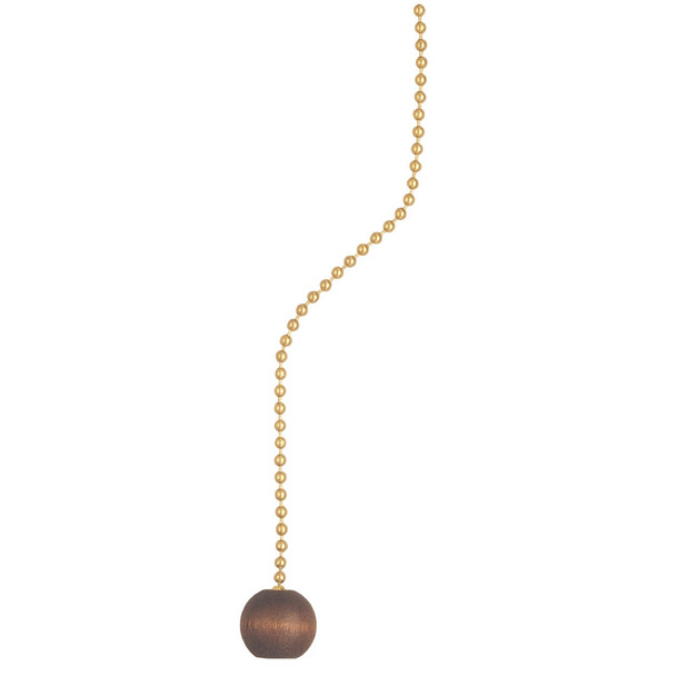 Westinghouse 36 In. Polished Brass Pull Chain with Walnut Ball Ornament 70661