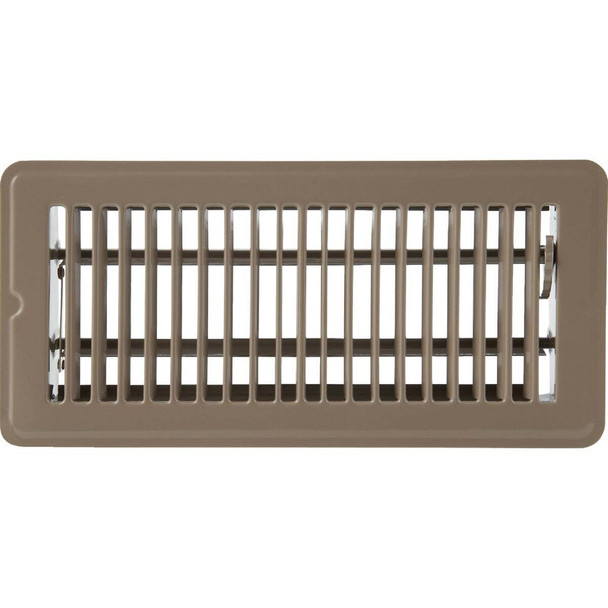 Home Impressions 4 In. x 10 In. Brown Steel Floor Register 1FL0410BR-NH