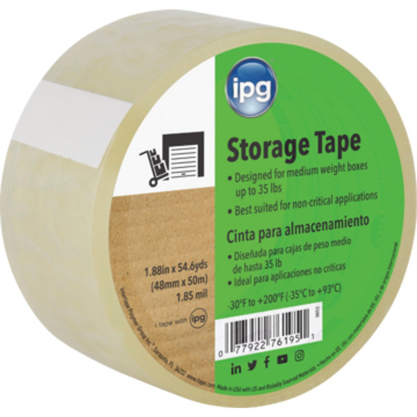 IPG 1.88 In. x 54.6 Yd. Clear Film Carton Sealing Tape 9852