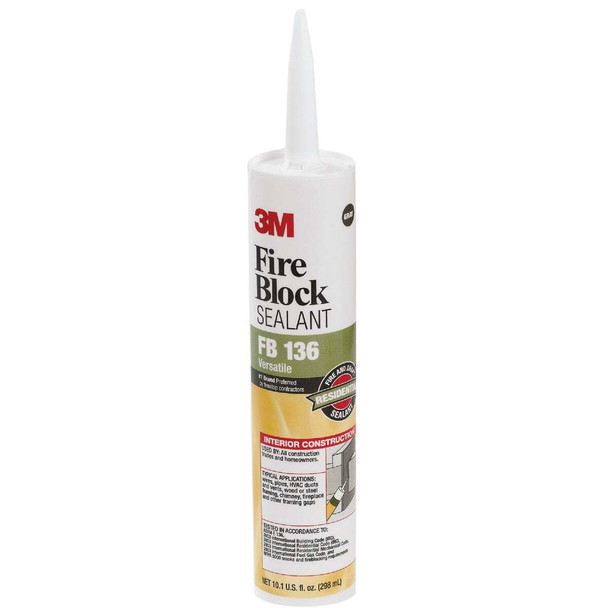 3M 10.1 Oz. Heat Resistant Fire Block Sealant, Gray FB 136