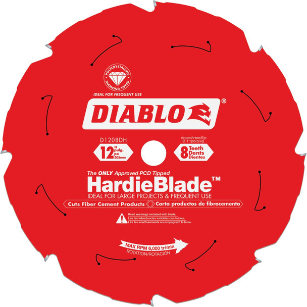 Diablo HardieBlade 12 In. 8-Tooth PCD Fiber Cement Circular Saw Blade D1208DH