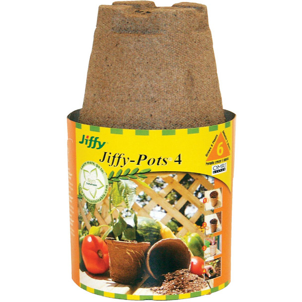 Jiffy 4 In. W. Round Peat Pot (6-Pack) JP406