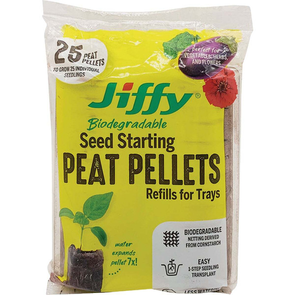Jiffy Compressed Peat Pot Pellets (25-Pack) J4REFILL