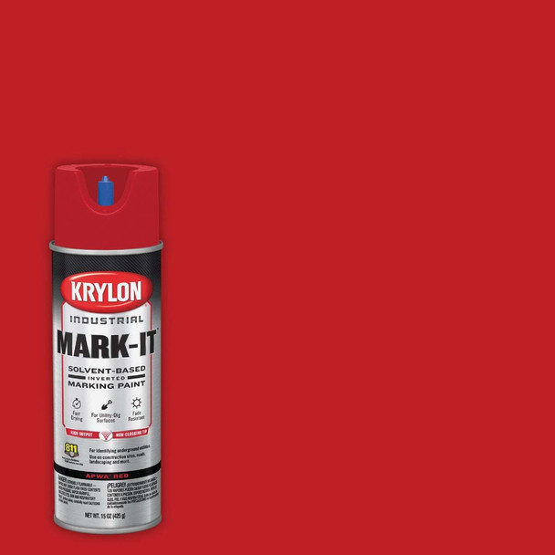 Krylon Mark-It 730208 Industrial SB APWA Red Inverted Marking Paint 730208