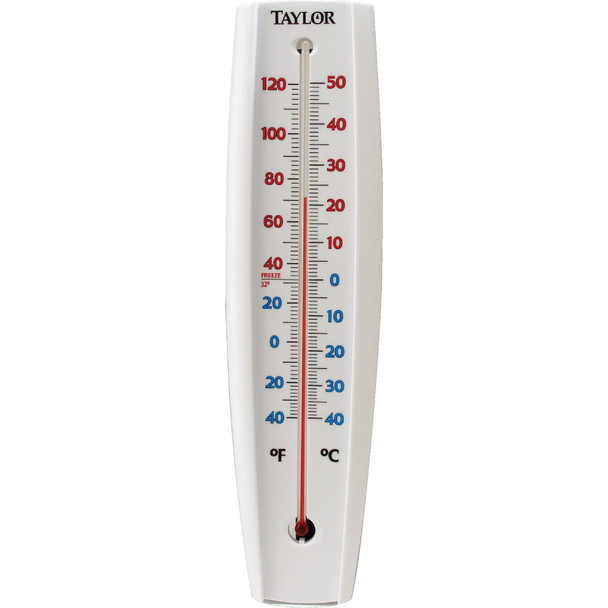 Taylor 3-1/4" W x 14-1/2" H Rustproof Tube Indoor & Outdoor Thermometer 5109