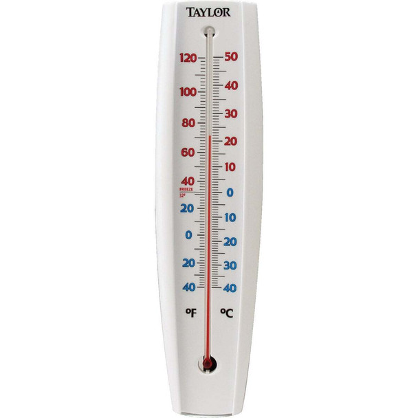 Taylor 3-1/4" W x 14-1/2" H Rustproof Tube Indoor & Outdoor Thermometer 5109