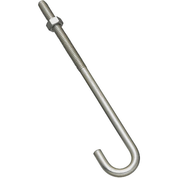 National Hardware 5/16 In. x 7 In. Zinc J Bolt N232-934 Pack of 10