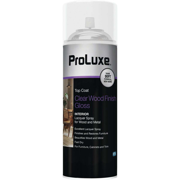 ProLuxe 12.25 Oz. Gloss Clear Wood Finish Interior Spray Lacquer PLX010SXI/54