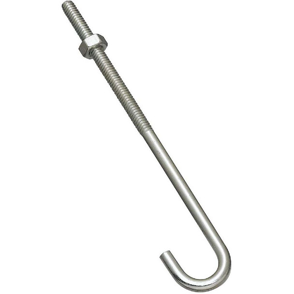National Hardware 1/4 In. x 6 In. Zinc J Bolt N232-900 Pack of 10