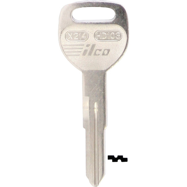 ILCO Honda Nickel Plated Automotive Key, HD103 / X214 (10-Pack) IAF01355013