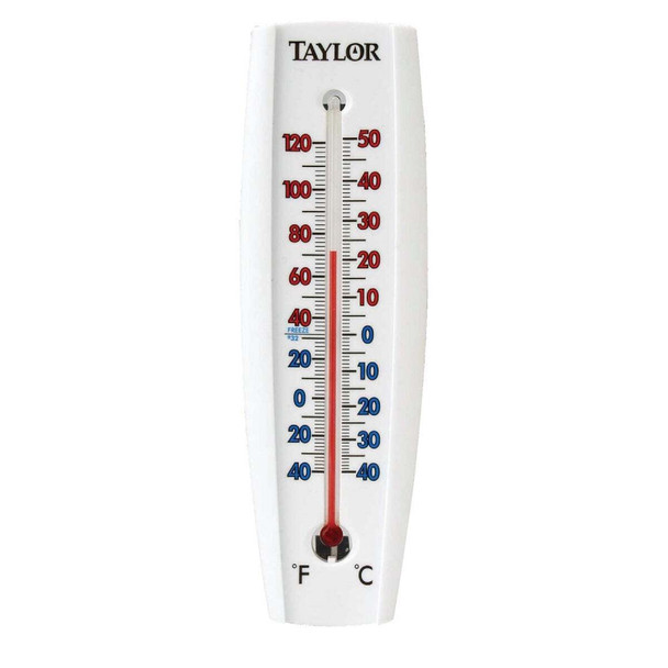 Taylor 2-3/8" W x 7-5/8" H Aluminum Tube Indoor & Outdoor Thermometer 5154