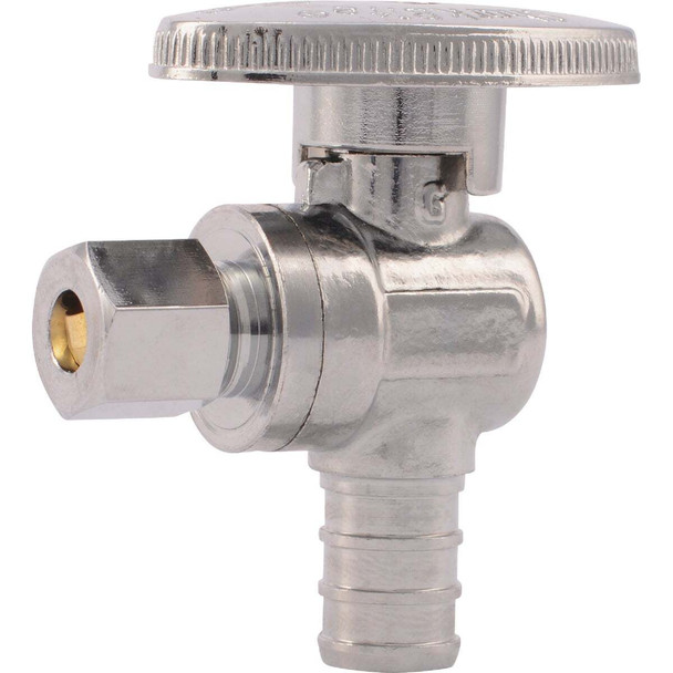SharkBite 1/2 In. CF X 1/4 In. OD Chrome Ice Maker Valve 23056LF