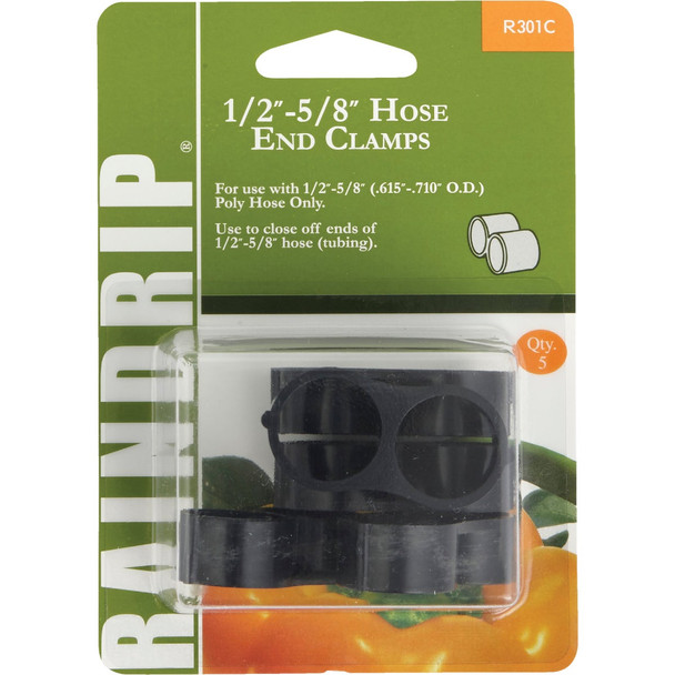 Raindrip 1/2 In. to 5/8 In. Figure 8 End Clamp (5-Pack) R301CT