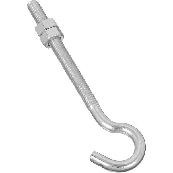 National Hardware 5/16 In. x 5 In. Zinc Hook Bolt N221-689 Pack of 10