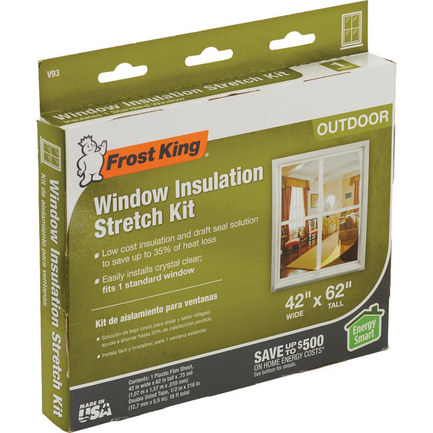 Frost King 42 In. x 62 In. Window Outdoor Stretch Film Kit V93H