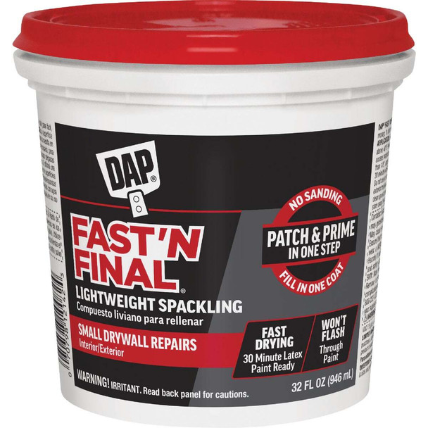 DAP Fast 'N Final 32 Oz. Lightweight Latex Patch & Prime Spackling 7079812142