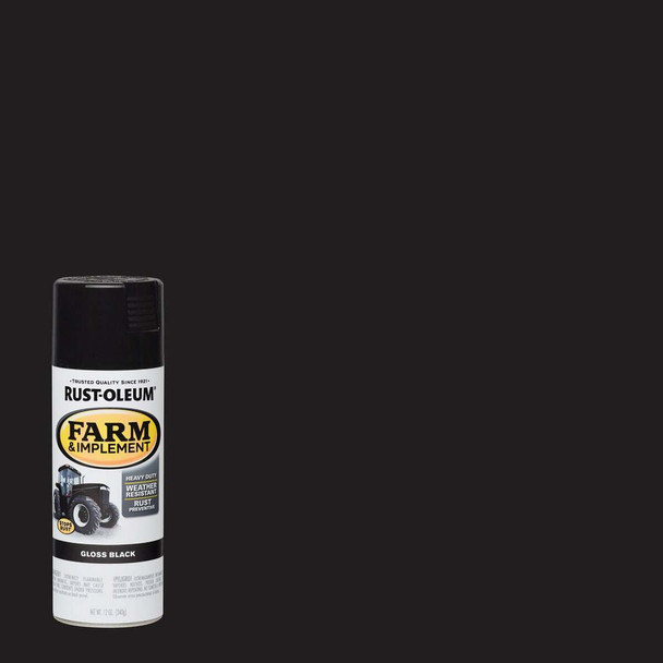 Rust-Oleum 12 Oz. Gloss Black Farm & Implement Spray Paint 280123