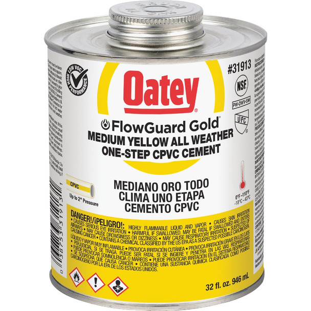 Oatey 32oz Fwgdgld Cpvc Cement 31913