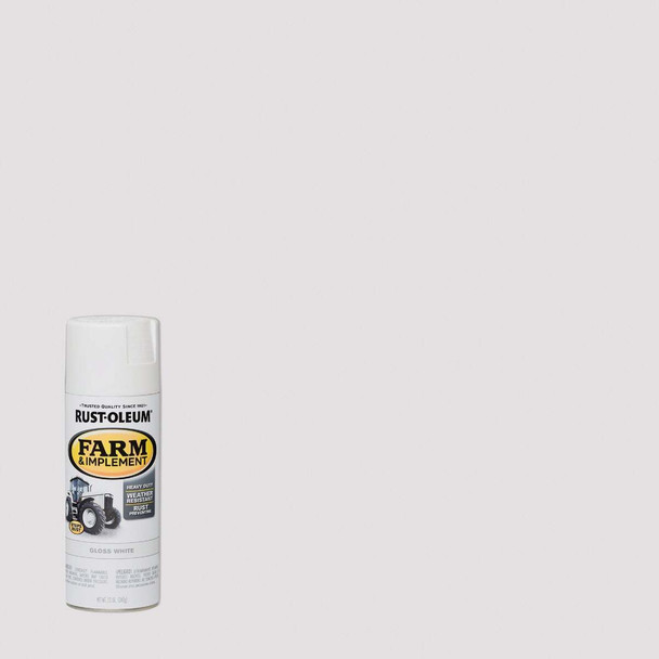 Rust-Oleum 12 Oz. Gloss White Farm & Implement Spray Paint 280132