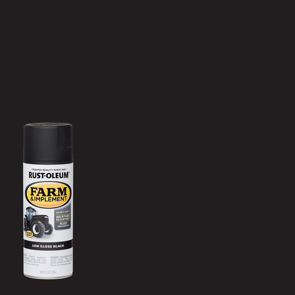 Rust-Oleum 12 Oz. Low Gloss Black Farm & Implement Spray Paint 280130