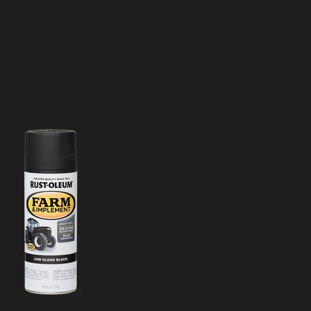 Rust-Oleum 12 Oz. Low Gloss Black Farm & Implement Spray Paint 280130