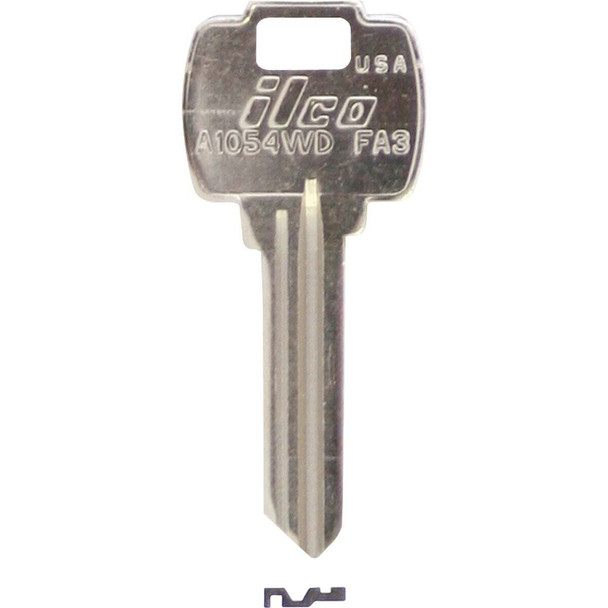 ILCO Falcon Nickel Plated House Key, FA3 / A1054WD (10-Pack) IAL5286214B