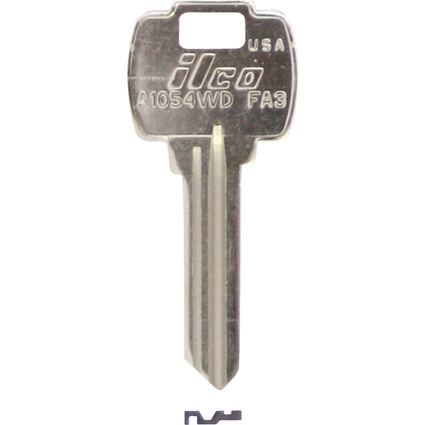 ILCO Falcon Nickel Plated House Key, FA3 / A1054WD (10-Pack) IAL5286214B