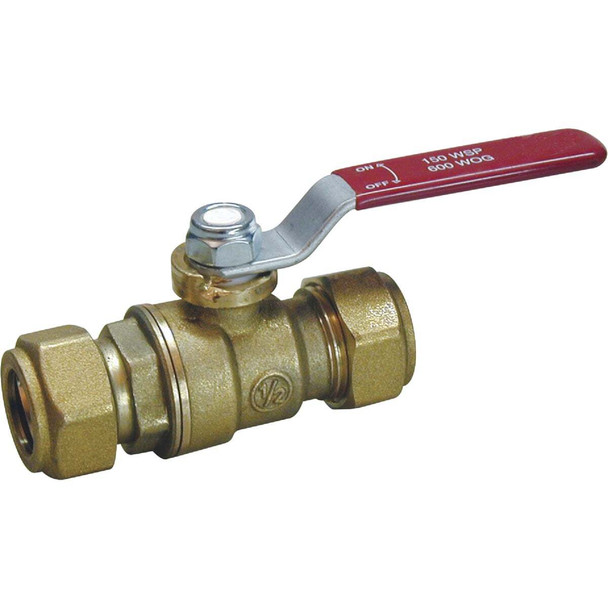 ProLine 3/4 In. Compression x 3/4 In. Compression Brass Ball Valve 107-024NL