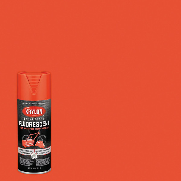 Krylon 11 Oz. Fluorescent Spray Paint, Red-Orange K03101777