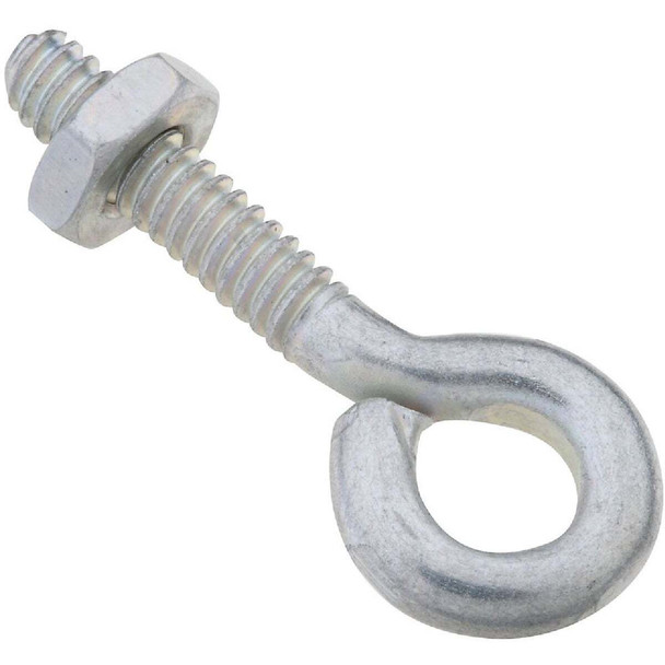 National Hardware 3/16 In. x 1-1/2 In. Zinc Eye Bolt with Hex Nut Pack of 20