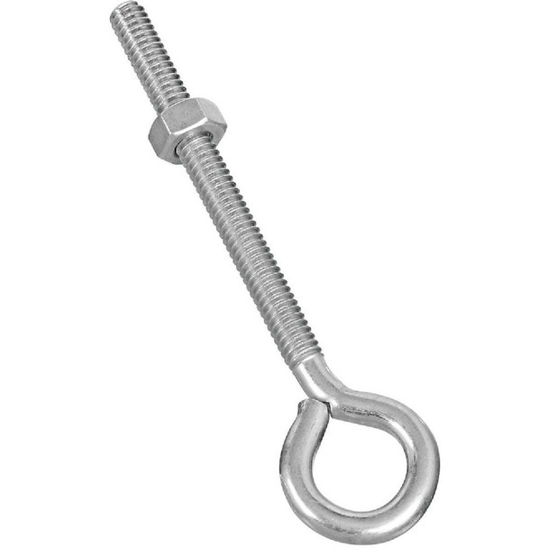 National Hardware 1/4 In. x 4 In. Zinc Eye Bolt with Hex Nut N221-127 Pack of 20