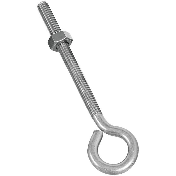 National Hardware 1/4 In. x 4 In. Stainless Steel Eye Bolt N221-606 Pack of 10 National Hardware 1/4 In. x 4 In. Stainless Steel Eye Bolt N221-606 Pack of 10