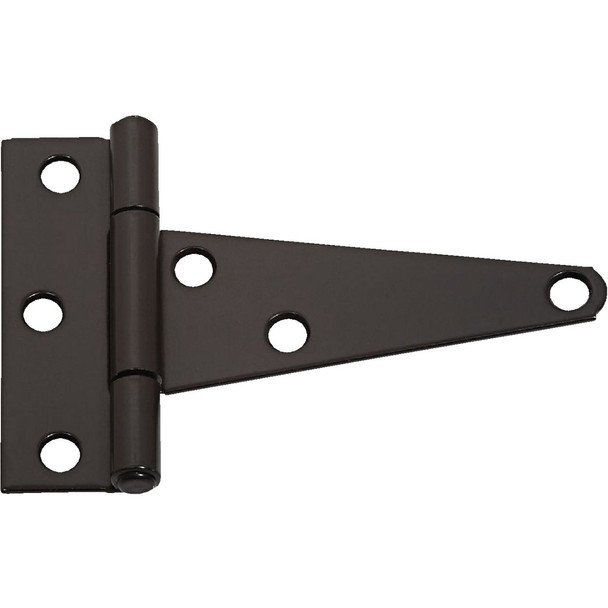 National Hardware 4 In. Black Heavy-Duty Tee Hinge (2-Pack) N129-007