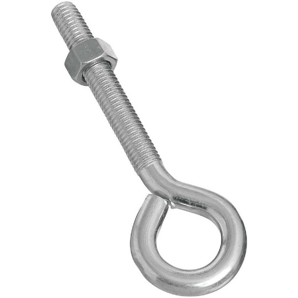 National Hardware 1/2 In. x 6 In. Zinc Eye Bolt with Hex Nut N221-317 Pack of 10