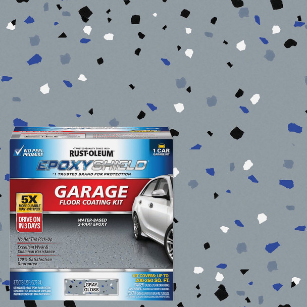 Rust-Oleum EPOXYSHIELD Gloss Garage Floor Coating Kit, Gray, 120 Oz. 251965