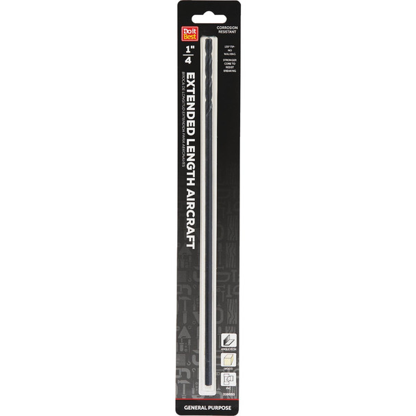 Do it Best 1/4 In. x 12 In. Black Oxide Extended Length Drill Bit QJDIB-BODB-046