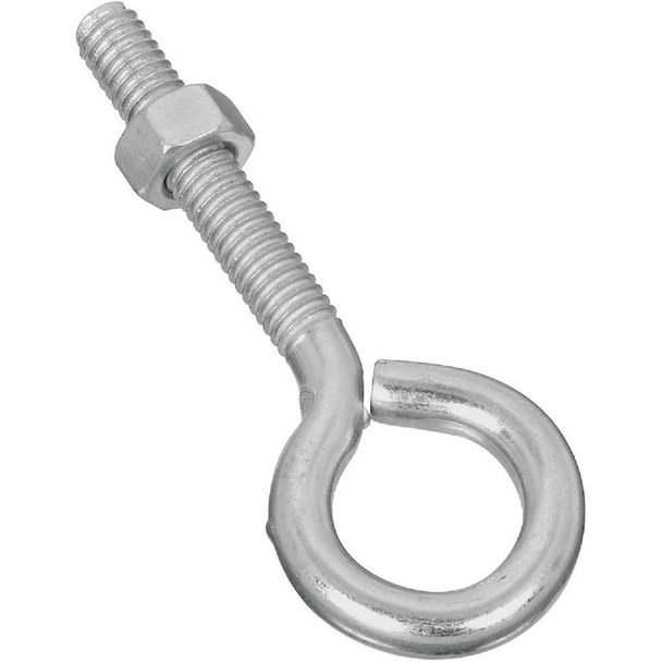 National Hardware 5/16 In. x 3-1/4 In. Zinc Eye Bolt with Hex Nut Pack of 10
