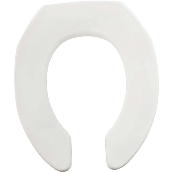 Bemis Mayfair Commercial STA-TITE Round Open Front White Toilet Seat 955C-000
