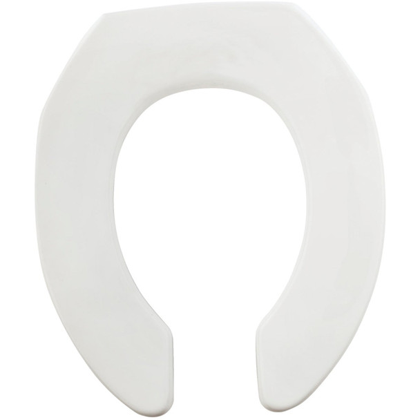 Bemis Mayfair Commercial STA-TITE Round Open Front White Toilet Seat 955C-000