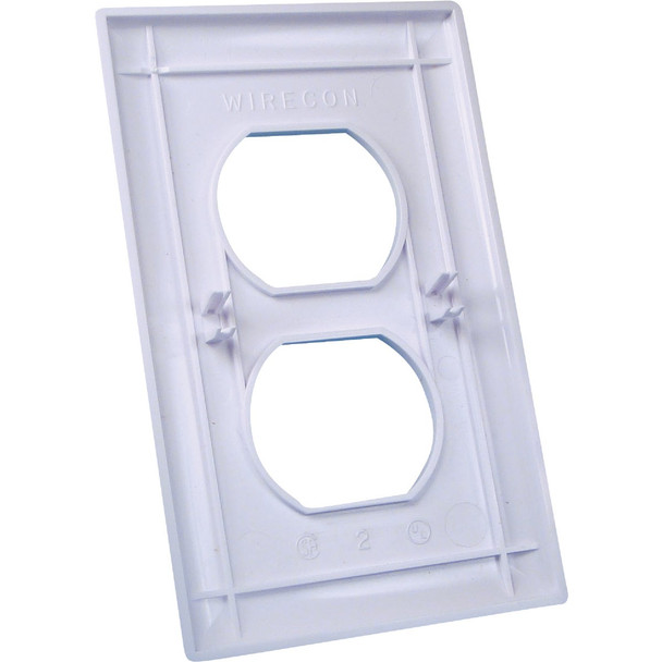 United States Hardware 1-Gang Duplex Outlet Wall Plate, White E-163C
