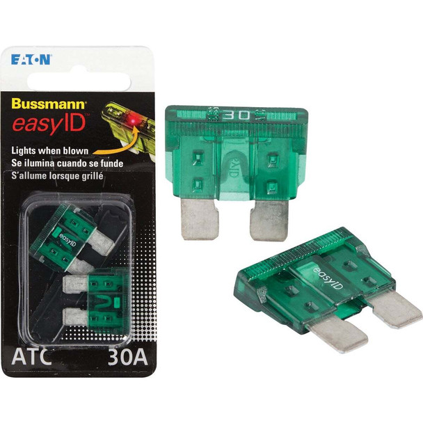 Bussmann 30A 32V ATC Blade easyID Automotive Fuse (2-Pack) BP/ATC-30ID