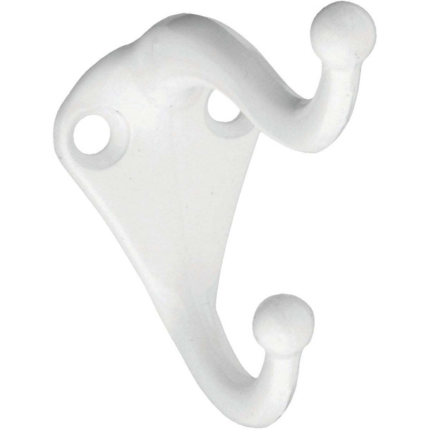 National Hardware White Coat & Hat Hook (2-Pack) N248-369