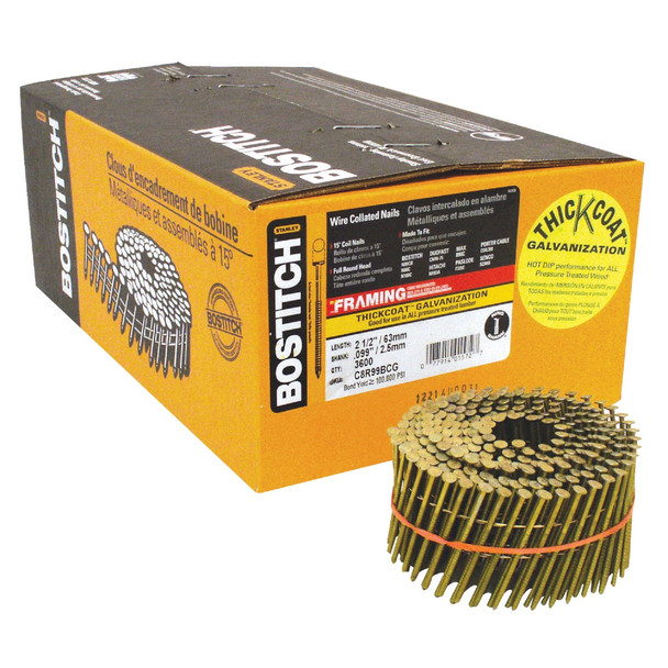 Bostitch 2-1/2" Coil Framing Nail C8R99BCG