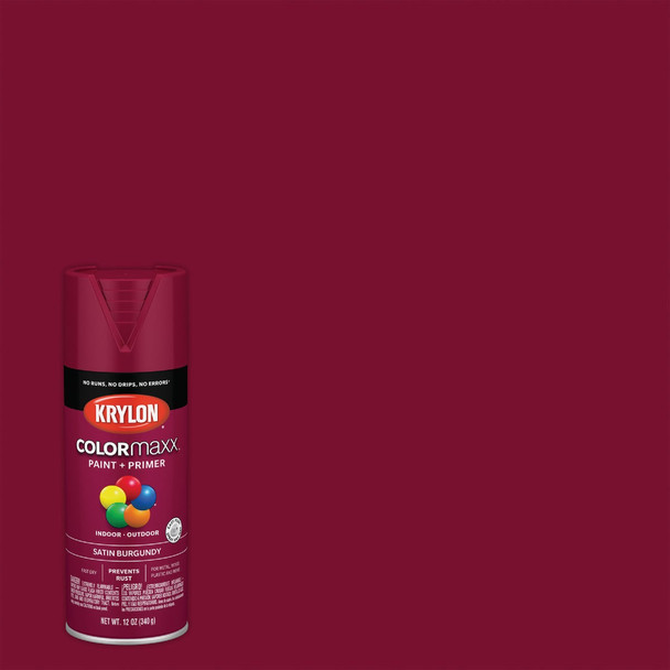 Krylon ColorMaxx 12 Oz. Satin Spray Paint, Burgundy K05560007