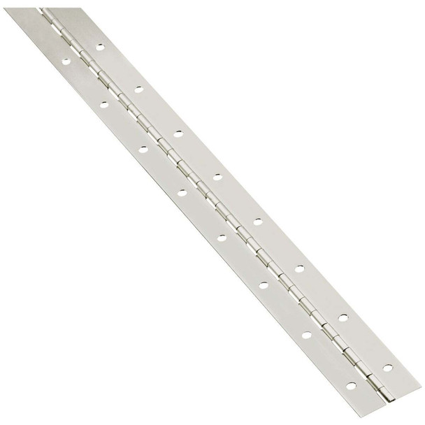 National Hardware Steel 1-1/2 In. x 30 In. Nickel Continuous Hinge N148-171