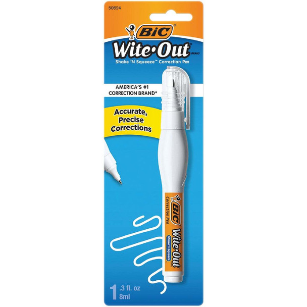Bic Wite-Out 0.3 Fl. Oz. Correction Pen WOSQPP11WHI